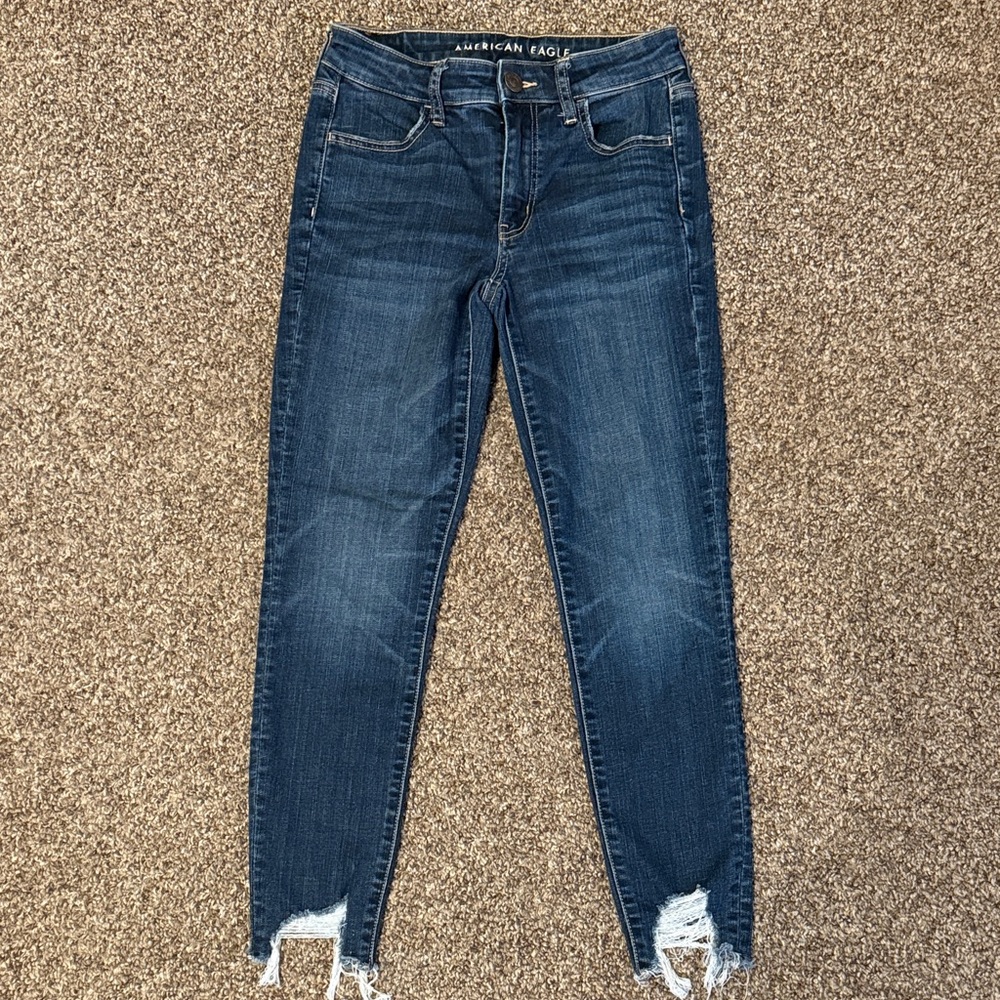 American Eagle Outfitters Women's Dark Blue Skinny Jeans